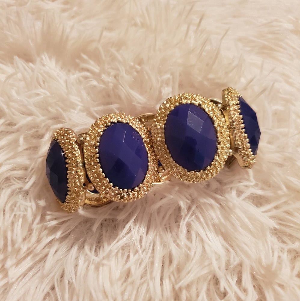 ⚜ (3/$10) Royal Blue & Gold Stretch Bracelet